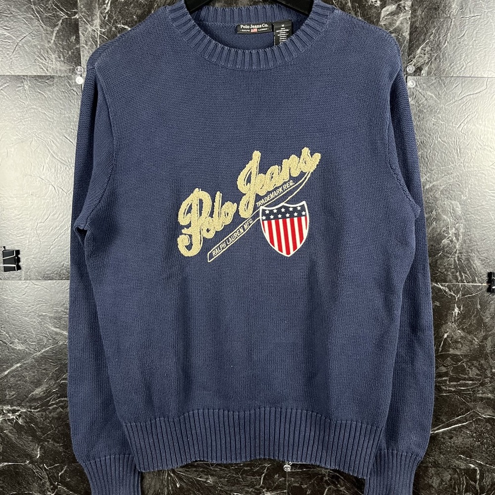 Polo Ralph Lauren Men's Vtg Co USA Crest Sweater Medium